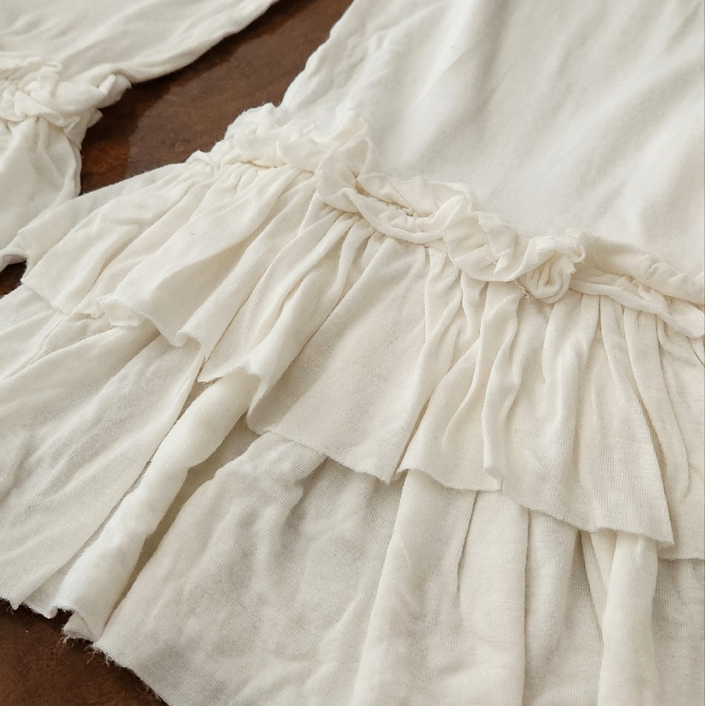 Girls White Ruffled Wide-Leg Pants - Picture 8 of 8